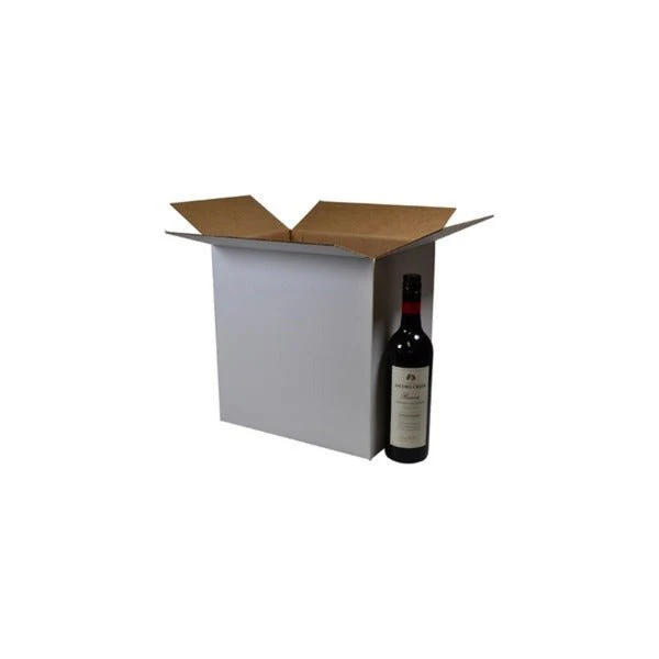 SAMPLE - RSC Shipping Carton 12 Bottle Wine 330mm High - Kraft White - INSERTS SOLD SEPARATELY [700-24675]