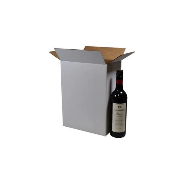 SAMPLE - RSC Shipping Carton 6 Bottle Wine 331mm High - Kraft White - INSERTS SOLD SEPARATELY [700-24674]