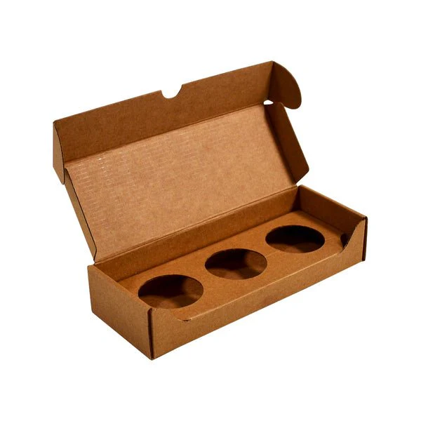 SAMPLE - Small Candle 3 Tin Pack with Attached Insert - Kraft Brown - Image 2