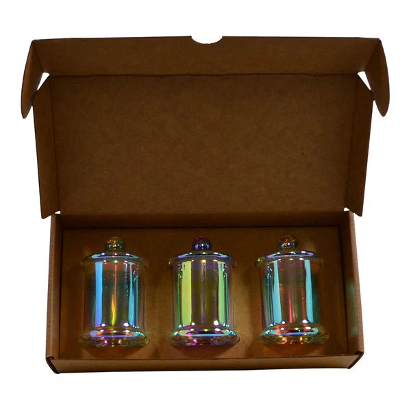 SAMPLE - Small Glass Candle 3 Danube Jar Pack with Insert - Kraft Brown - Image 5