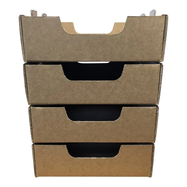 Small Heavy Duty Storage Box - Stackable Cardboard Catering and Storage Tray (One Piece Self Locking) - Image 5