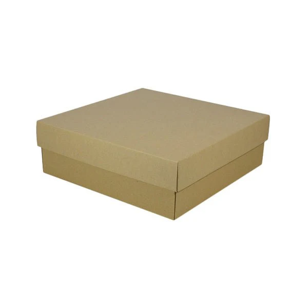 Two Piece 300mm Square Cardboard Gift Box - 100mm High - Image 2
