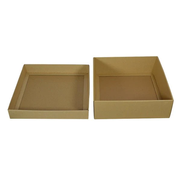 Two Piece 300mm Square Cardboard Gift Box - 100mm High - Image 4