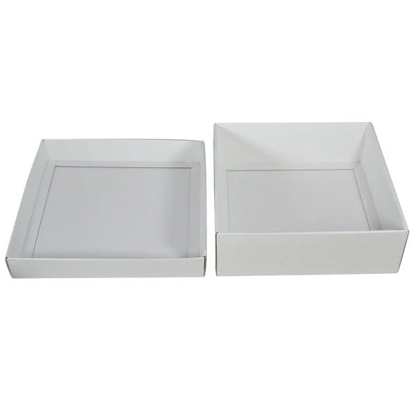 Two Piece 300mm Square Cardboard Gift Box - 100mm High - Image 7
