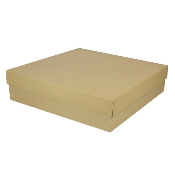 Two Piece 400mm Square Cardboard Gift Box - 100mm High - Image 2