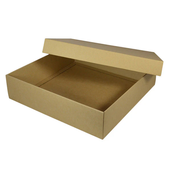 Two Piece 400mm Square Cardboard Gift Box - 100mm High - Image 3