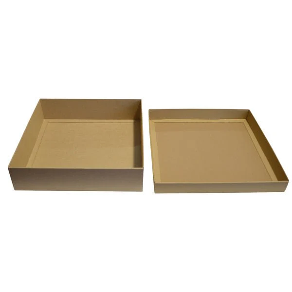 Two Piece 400mm Square Cardboard Gift Box - 100mm High - Image 4