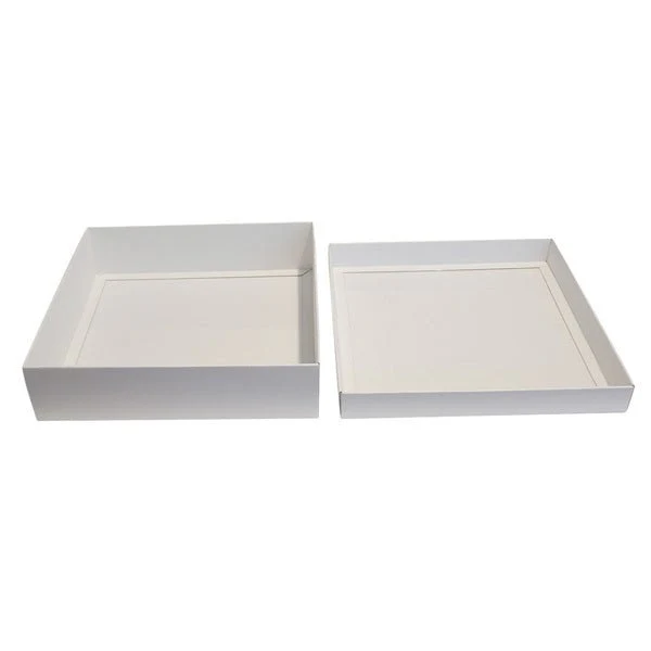 Two Piece 400mm Square Cardboard Gift Box - 100mm High - Image 7