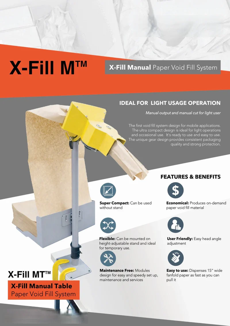 XFM-100M (X-Fill Manual Paper Void Fill Machine, Mobile Stand) - Image 3