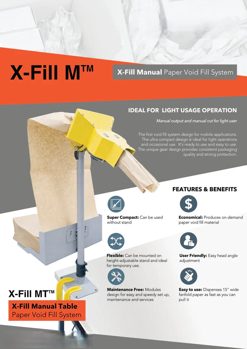 XFM-100T (X-Fill Manual Paper Void Fill Machine, Table Stand) - Image 3
