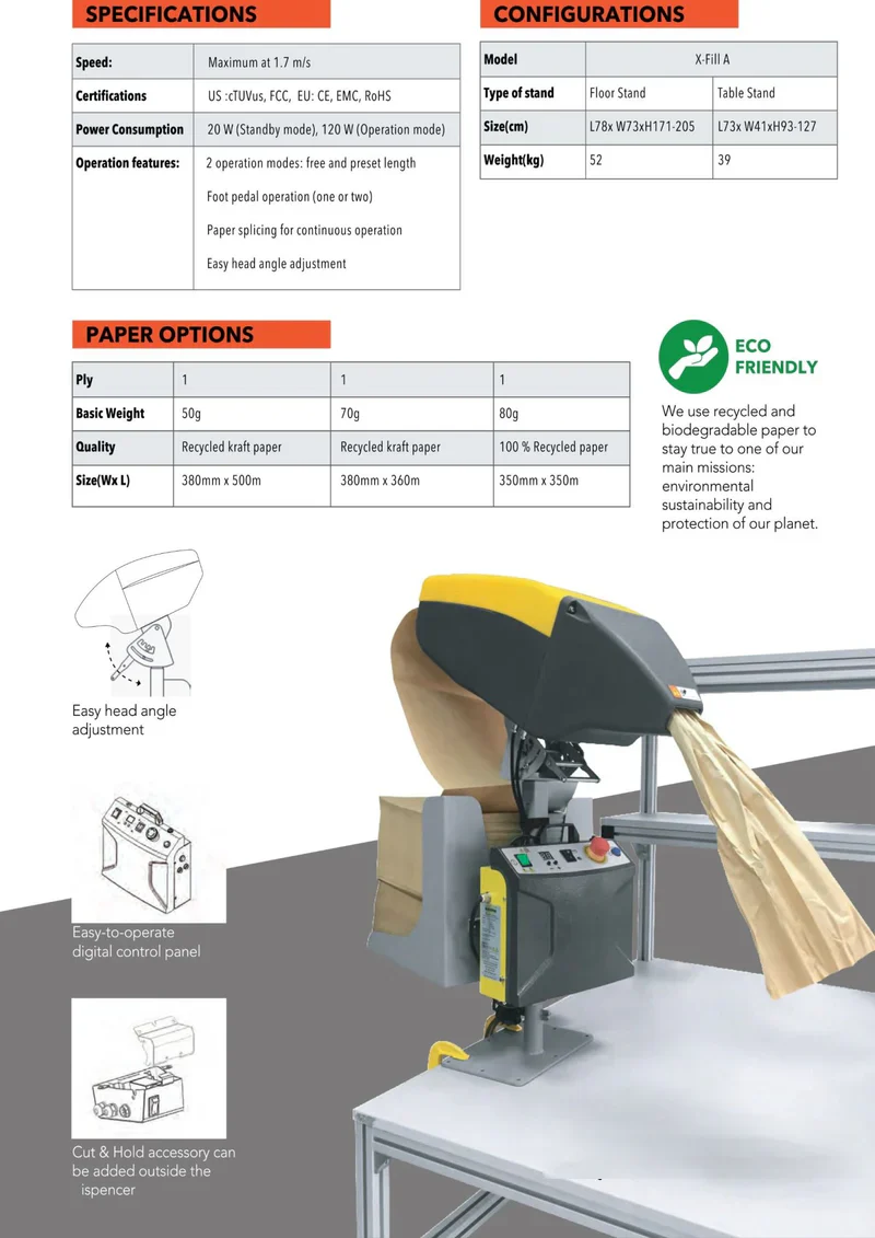 XFSA-200T (X-Fill Semi-Automatic Paper Void Fill Machine, Table Stand) - Image 2
